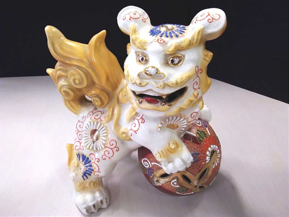 獅子 狛犬 玉乗り 唐獅子 雕刻 置物 インテリア 工芸品 美術品 F-