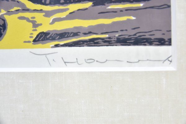 【模作】本間武男「錦秋大和路」シルクスクリーン 鉛筆サイン 栞内蔵 額入 雪の北海道をテーマに全国各地版画展開催 芸術 美術 y92268965_画像3