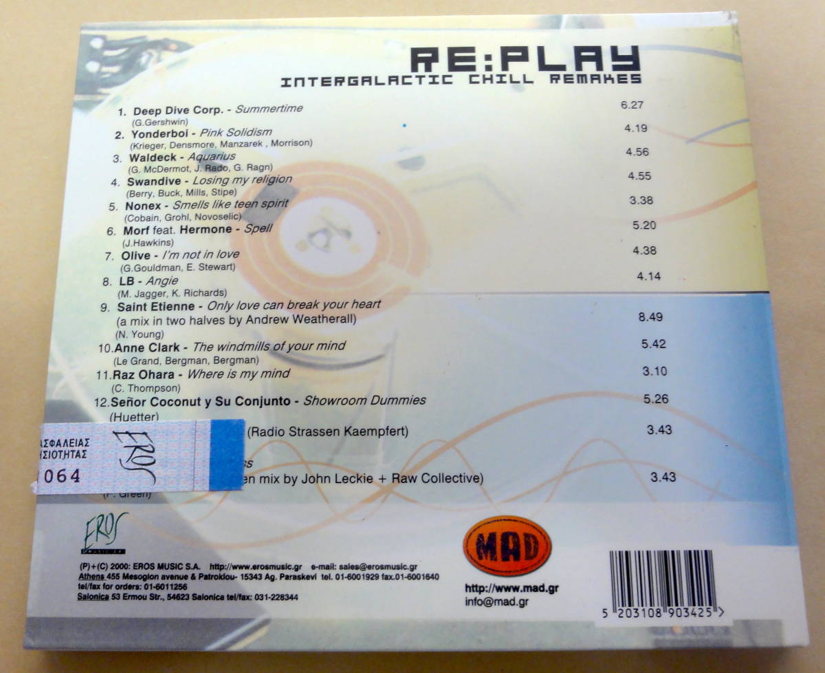 Re:play (Intergalactic Chill Remakes) CD 　Elias Aslanoglou Suns Of Arqa Deep Dive Corp Saint Etienne chiiiout downtempo ambient_画像2