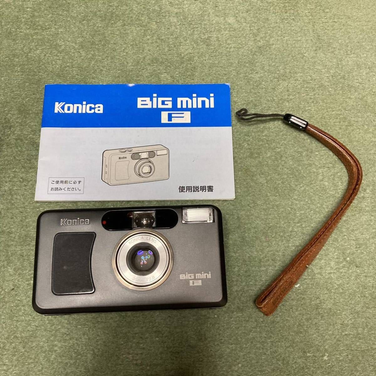 Konica コニカ BiG mini F ビッグミニ 35mm F2.8 コンパクトフィルムカメラ ストラップ 説明書付き 