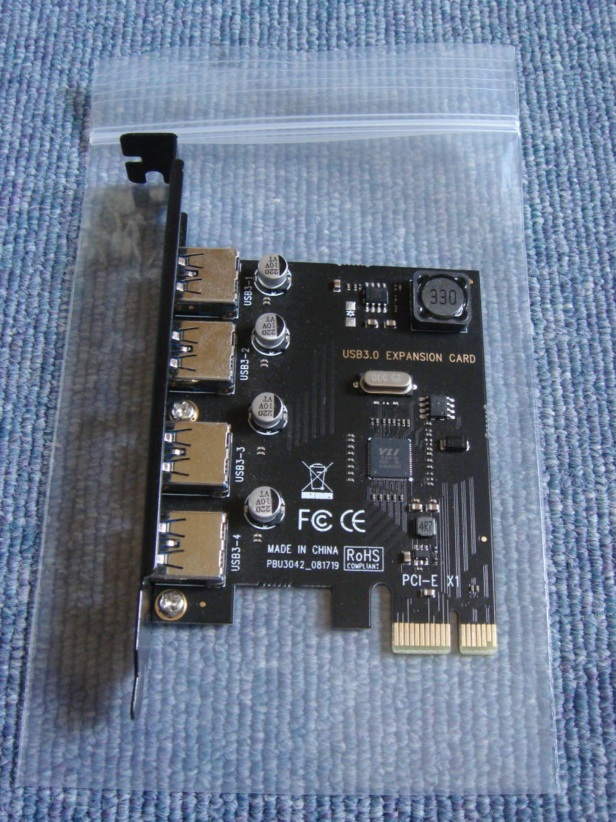 中古 USB3.0拡張カード PCI-Express to USB3.0増設ボード4ポート ジヤンク扱い_画像1