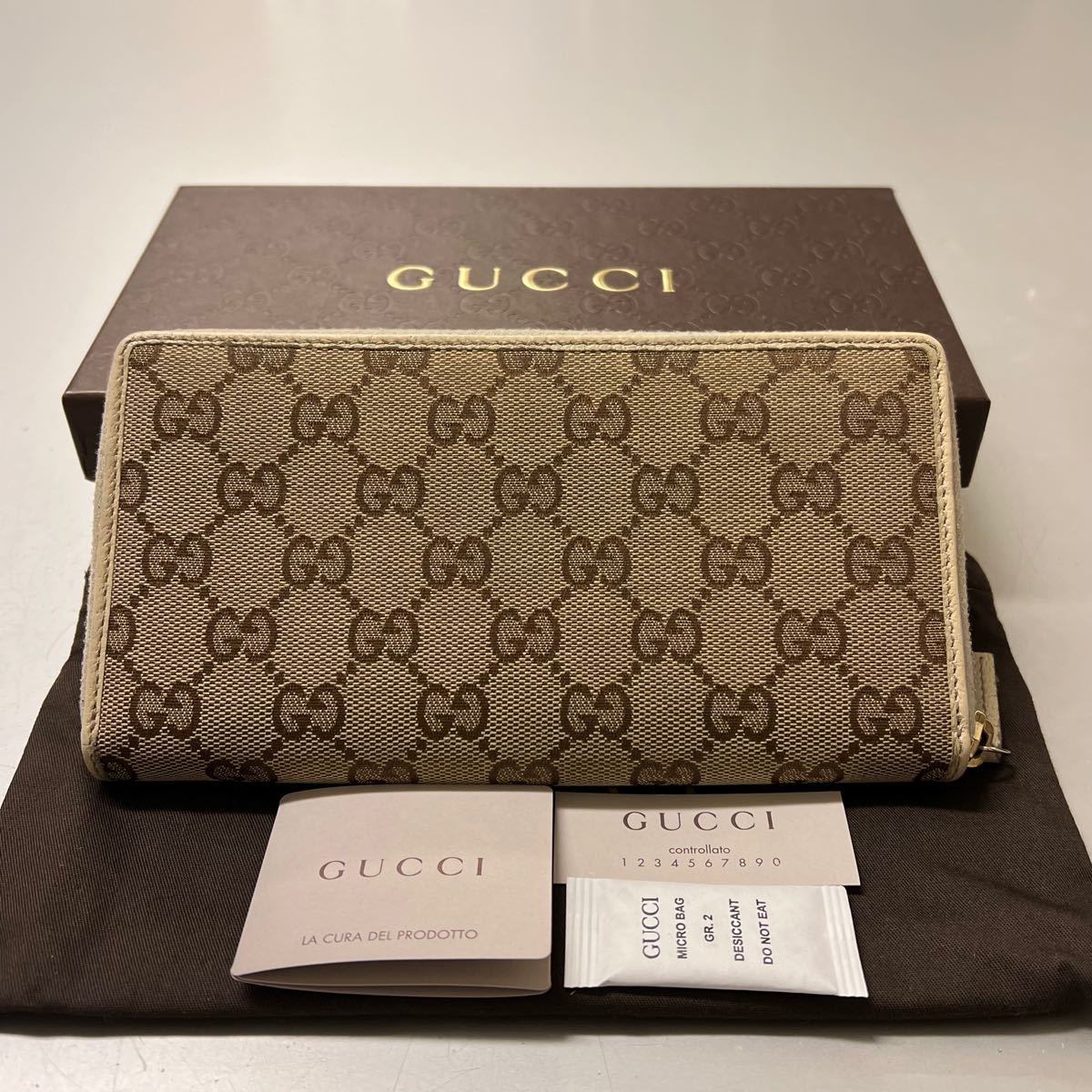 新品同様！　グッチ　GUCCI 財布　長財布　GGキャンバス　ラウンドファスナー