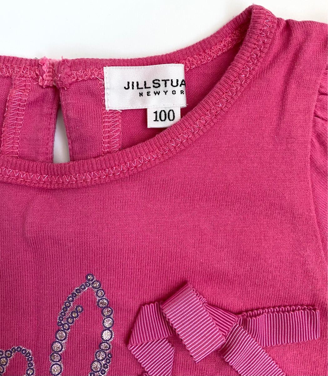 ジルスチュアート　JILLSTUART 半袖　Tシャツ　ラインストーン　リボン　可愛いデザイン　子供服　100センチ　ピンク