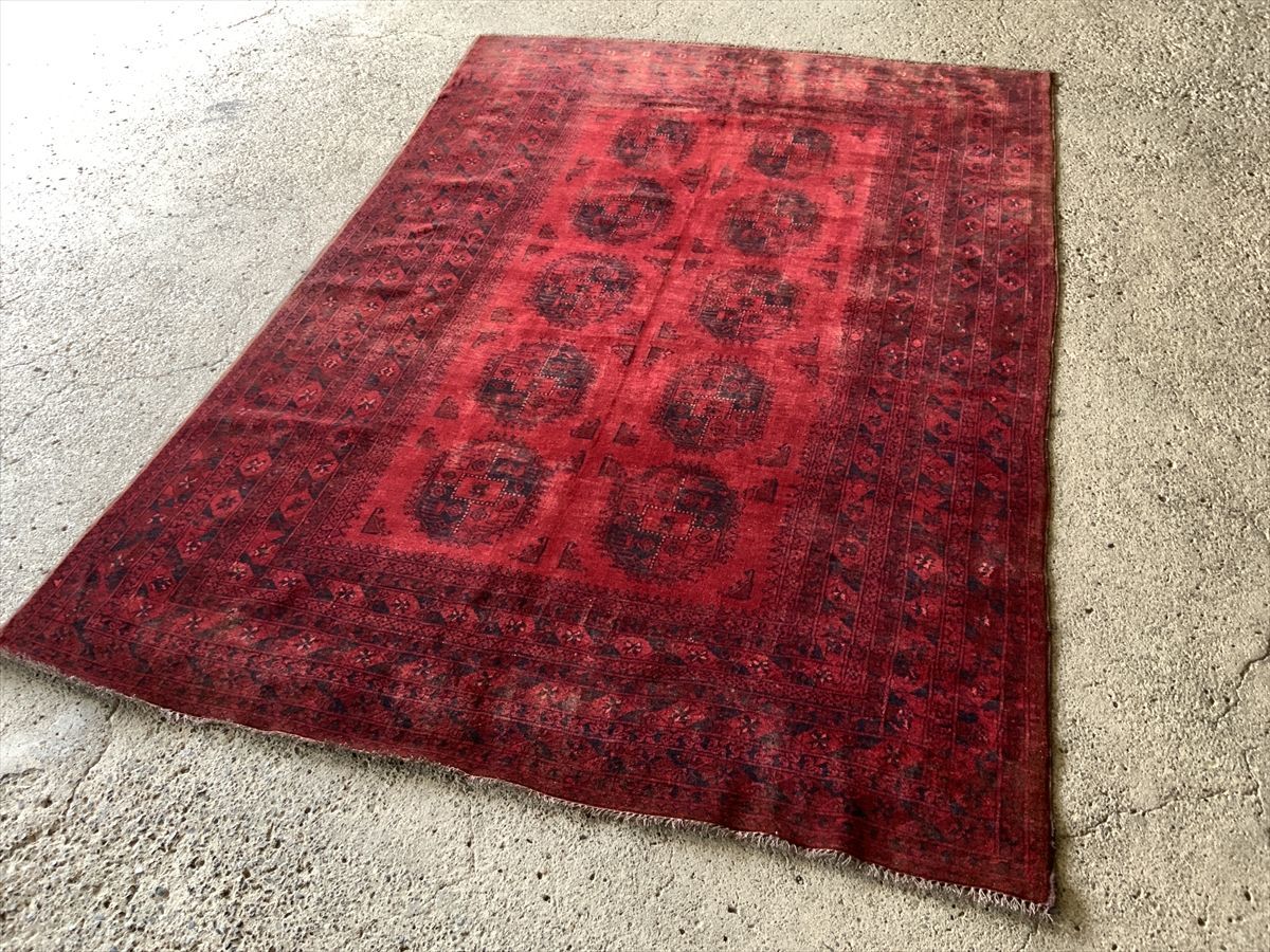 276×195cm アフガニスタン産 絨毯 ラグ アンティーク家具 マジック カーペット 02AZMRB220628025E_画像2