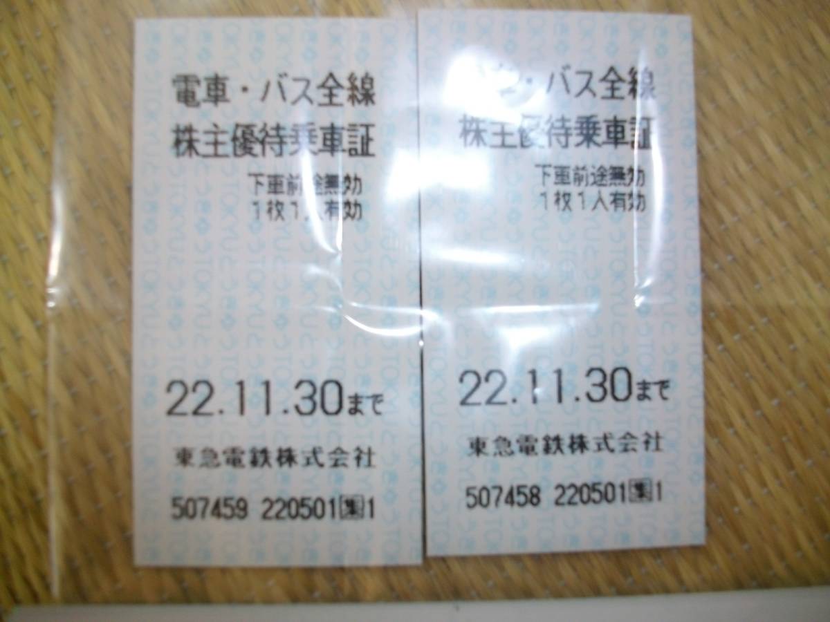 ★東急グループ　東急電鉄　電車全線　バス全線　株主優待乗車証 株主優待乗車券2枚 買い物優待券　宿泊飲食優待券_画像1