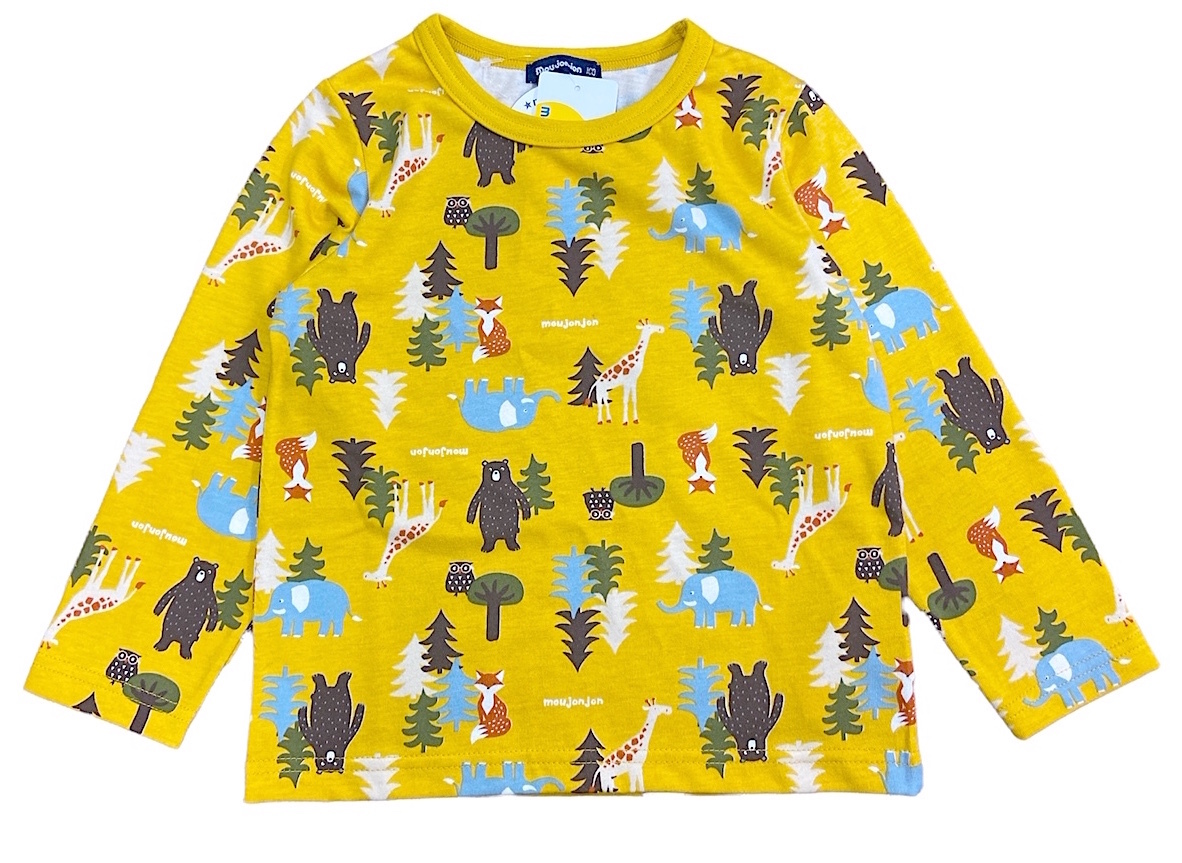 * prompt decision * new goods tag attaching Moujonjon Moujonjon * animal. forest pattern long sleeve T shirt * good quality material kind heaven . cloth . water speed . made in Japan *90cm 1-2 -years old Y2530
