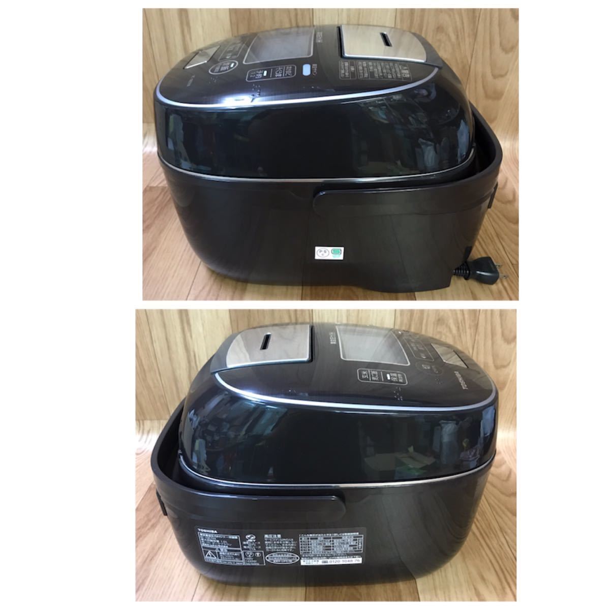 送料無料/良品/TOSHIBA 東芝/真空圧力IHジャー 炊飯器 5.5合炊き/RC-10E7VX/鍛造かまど 備長炭釜 倍増 釜底WAVE加工/圧力 IH ジャー/動作品