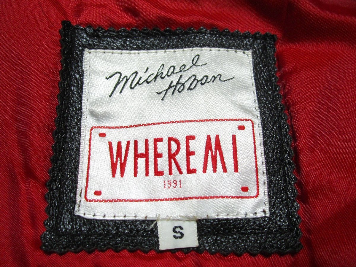 未使用に近い Michael Hoban WHERE MI USA leather jacket USA レザージャケット/ブルゾン/スタジャン/S_画像3