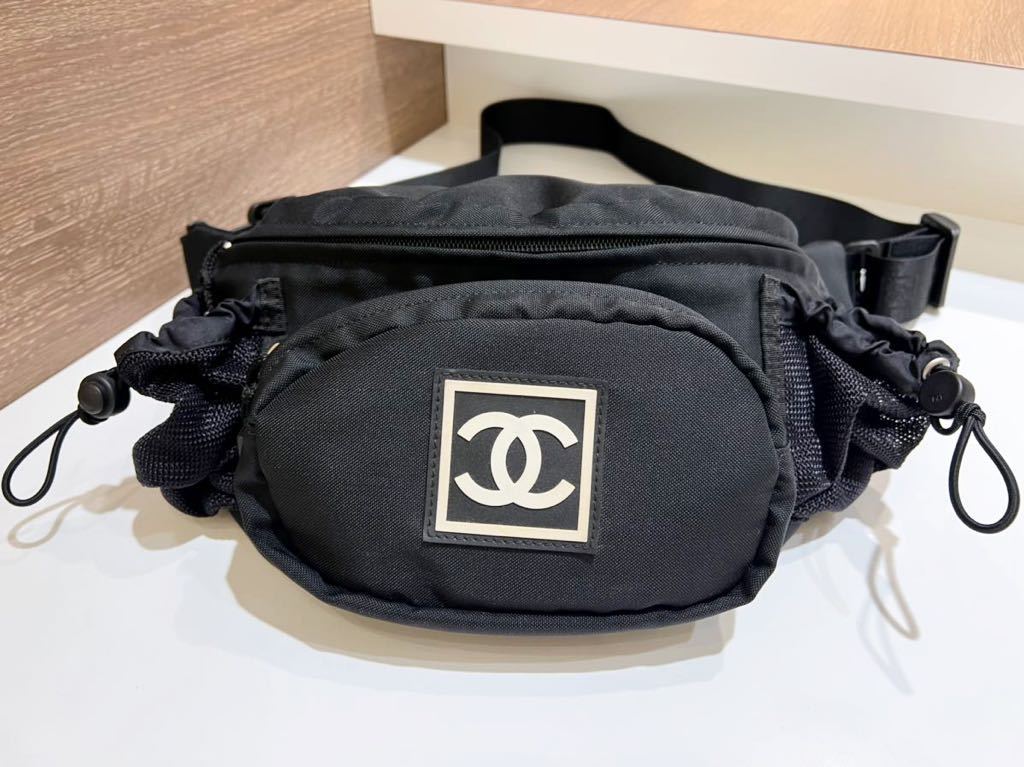 CHANEL シャネル ボディバッグ スポーツライン ブラック ナイロ