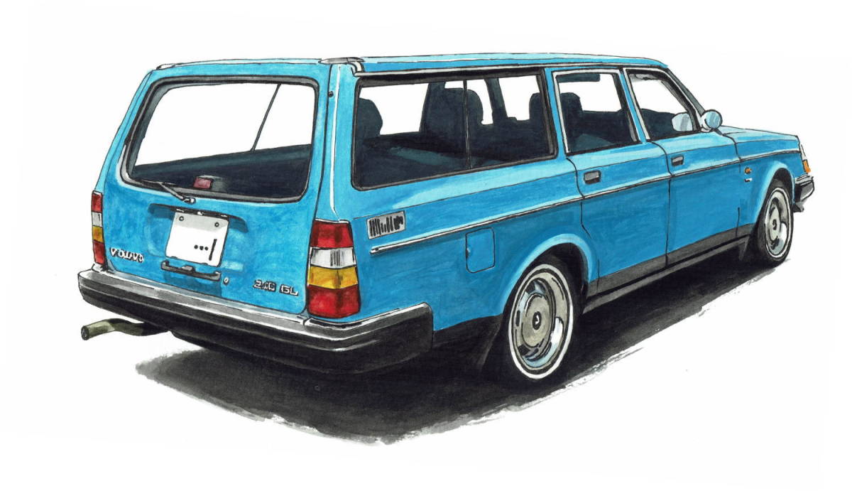 GC-1277 VOLVO 240GL WAGON・GC-1278 240GL SEDAN/WAGON限定版画300部 直筆サイン有 額装済●作家 平右ヱ門 希望ナンバーをお選び下さい。_VOLVO 240GL WAGON