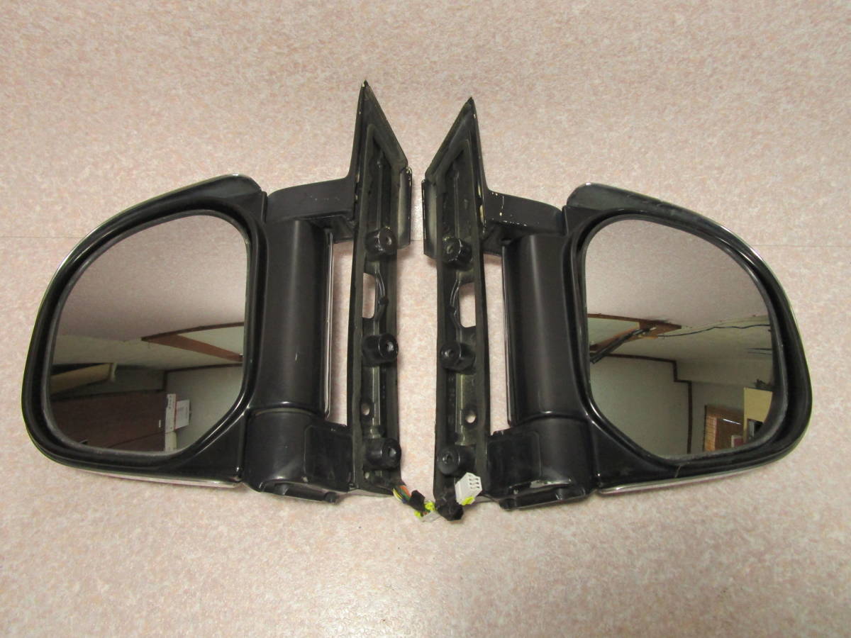  Delica Space Gear PF6W door mirror left right set manual storage plating cover heater attachment * right crack equipped 