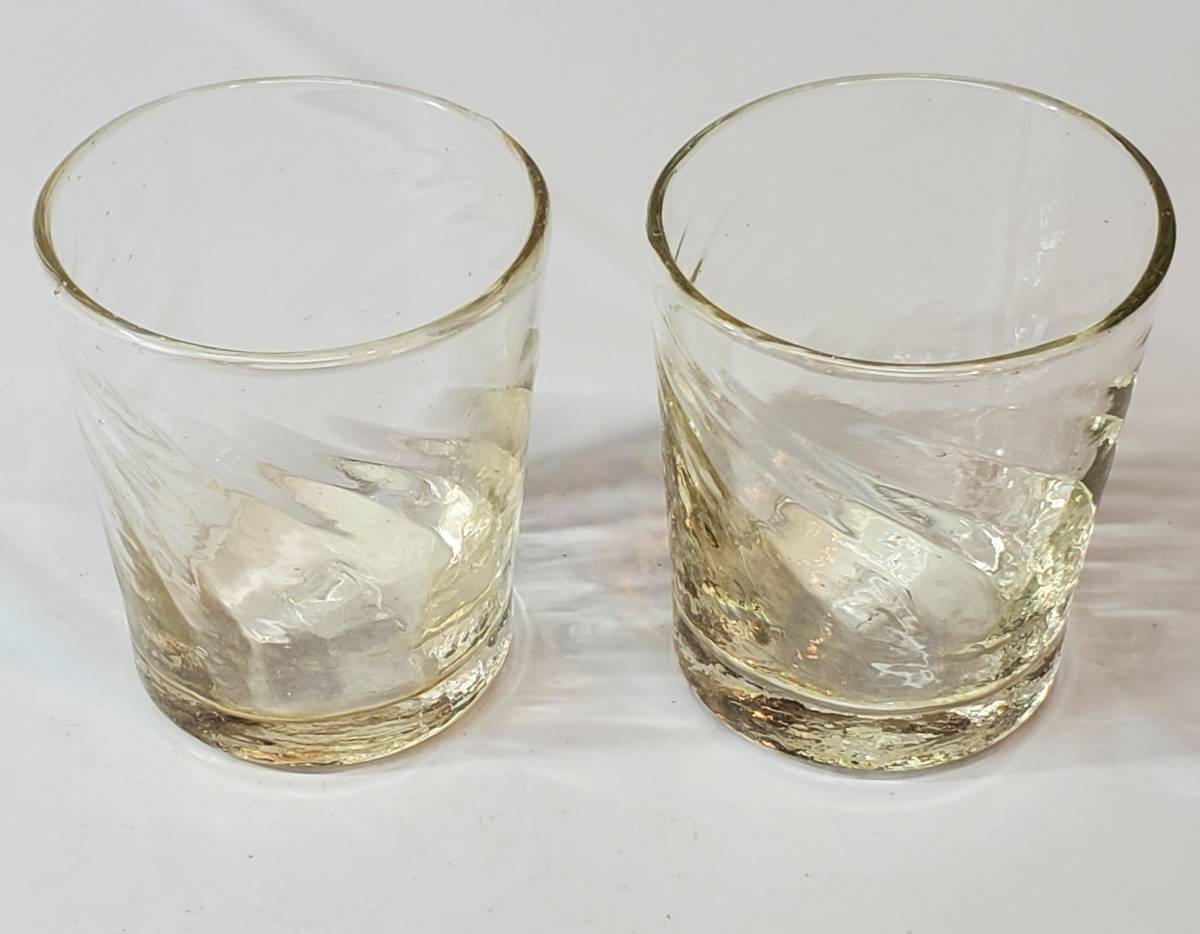 倉敷グラス 小谷真三 グラス 2客セット 気泡ガラス 吹きガラス 工芸品