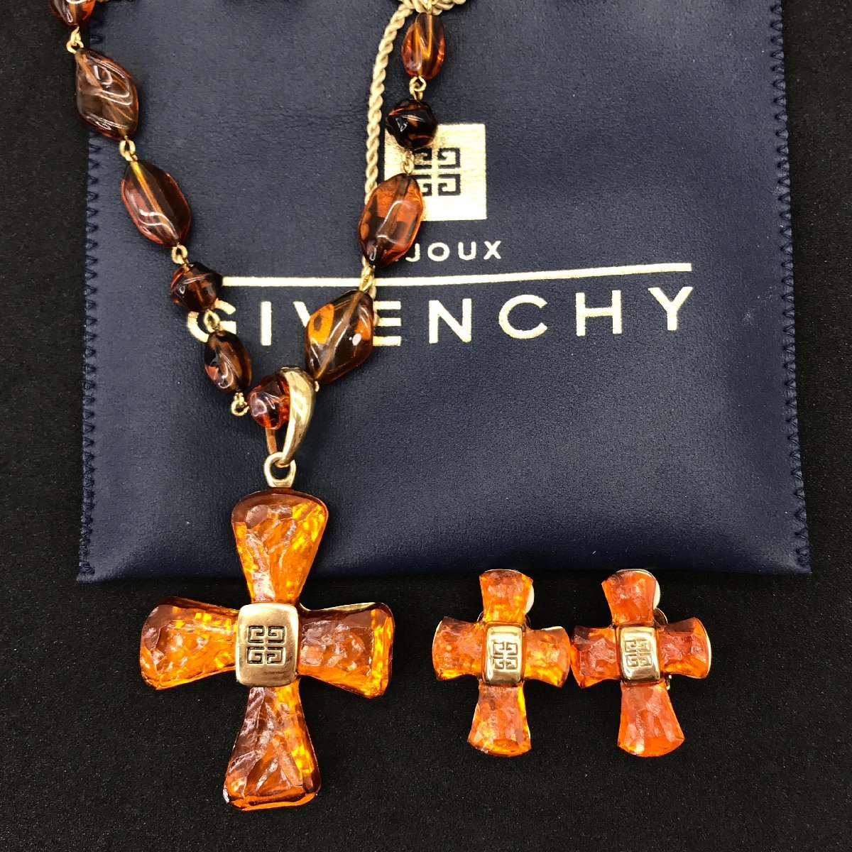 44 割引 ファッション通販 M4992 1円 超美品 Givenchy ジバンシー ロゴ 本べっ甲 ロング ネックレス イヤリング 2点 セット ゴールド ジバンシイ ブランドアクセサリー アクセサリー 時計 Www Hifintechnosys Com