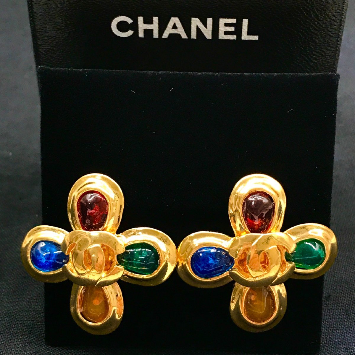M5017 1円 超美品 CHANEL シャネル ココマーク カラーストーン