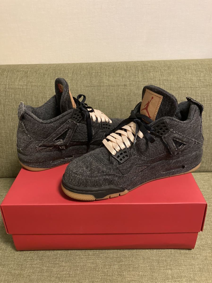 NIKE air jordan 4 RETRO Levis NRG us8 26.0 ナイキ エアジョーダン リーバイス 黒 ブラック denim デニム aj4 国内 正規_画像2