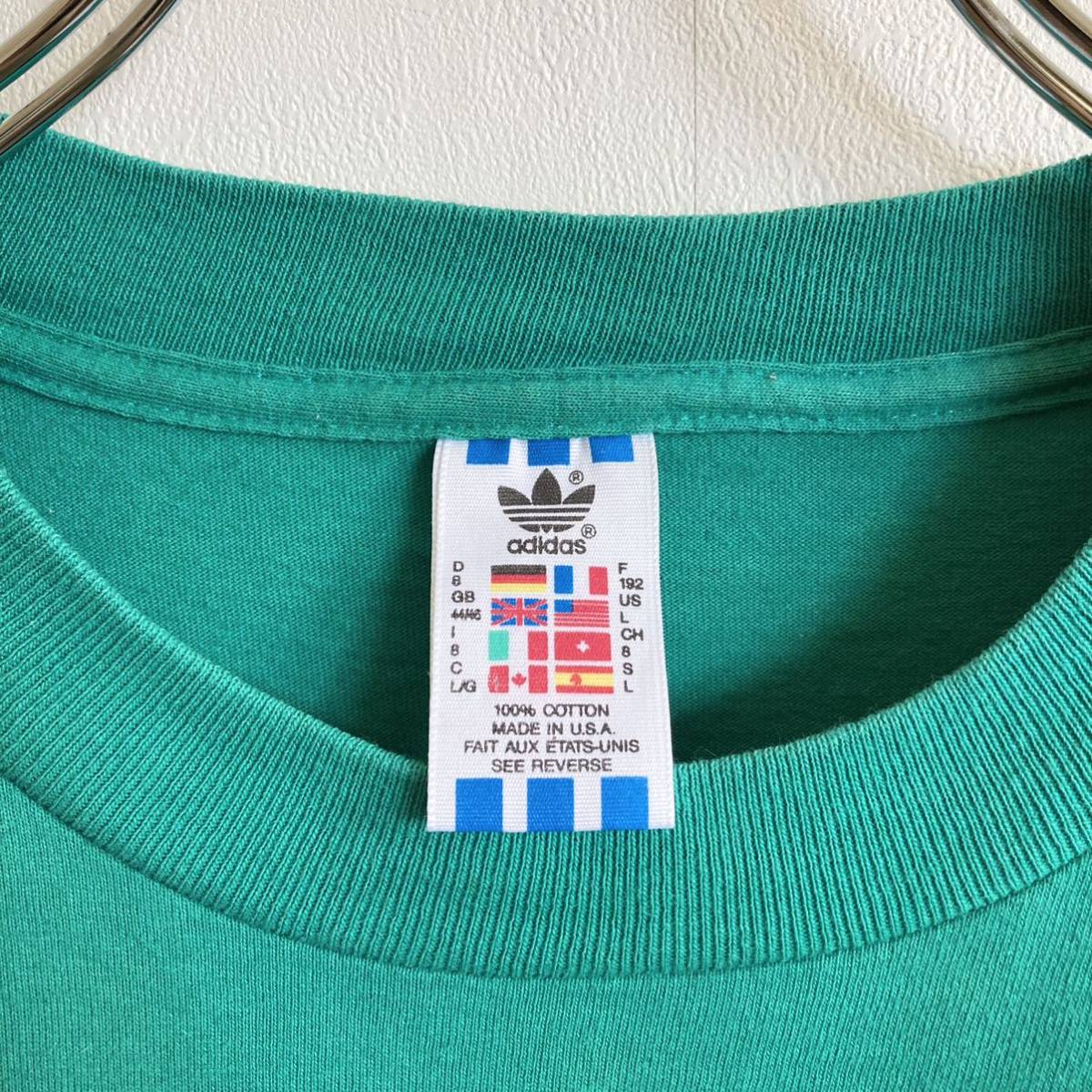 90s Adidas アディダス FIFA1994 USA製 連ロゴ Tシャツ 半袖 - Size L_画像7