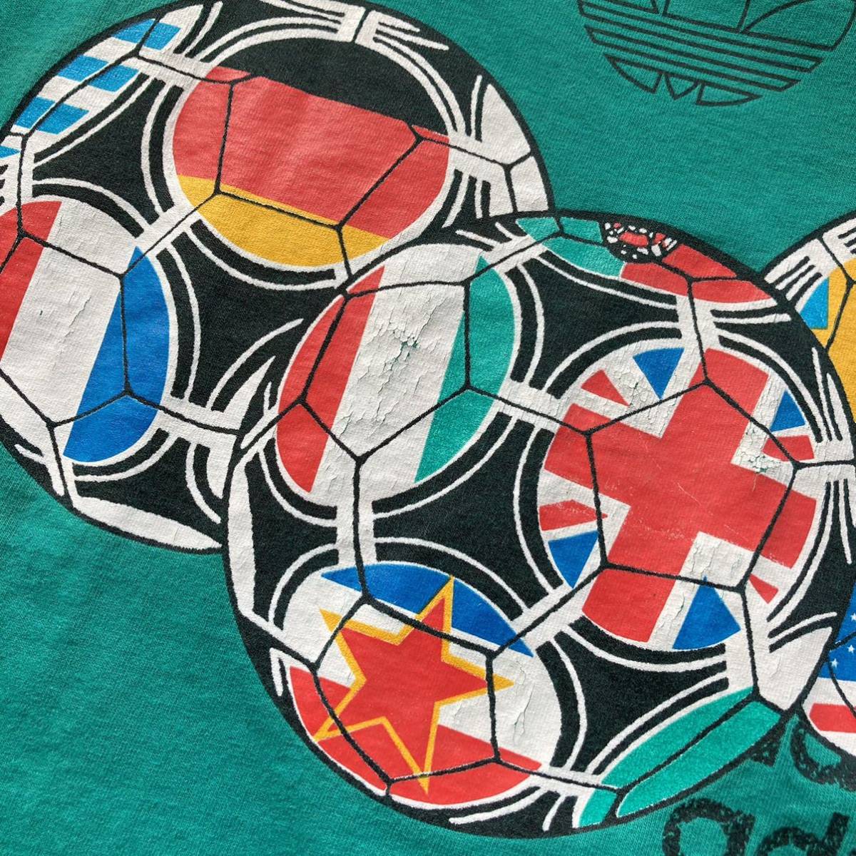 90s Adidas アディダス FIFA1994 USA製 連ロゴ Tシャツ 半袖 - Size L