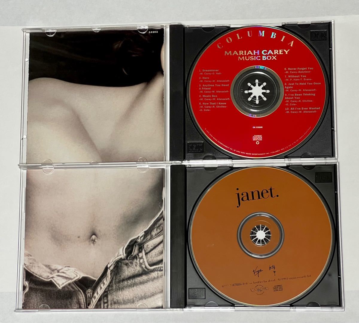 Mariah Carey "Music Box" と Janet Jackson "Janet." CDアルバム2枚セット