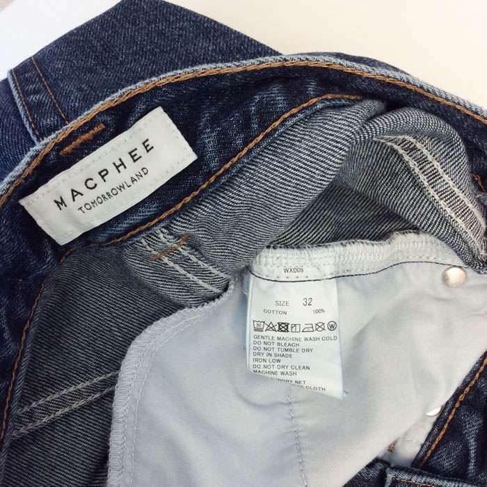 マカフィー MACPHEE デニム コットンデニム ワイドストレートパンツ