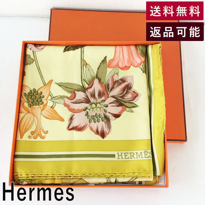 中古 エルメス Hermes スカーフ 花柄 カレ90 ニキ・グランドリス Flora E0525A003-E0628
