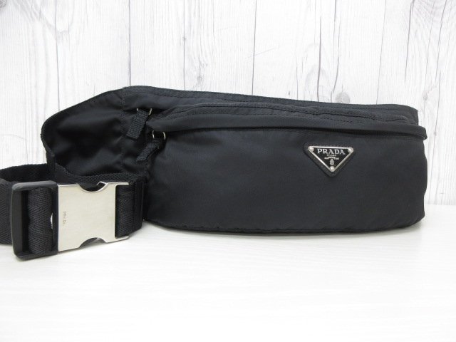 極美品 PRADA プラダ ボディバッグ ウエストポーチ バッグ ナイロン 黒