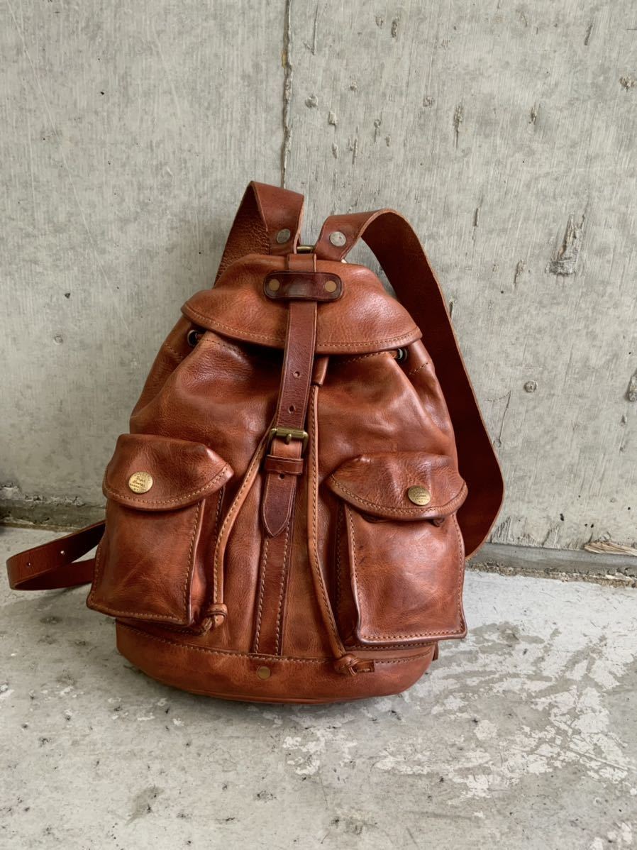 1円スタート】定価10万 RRL ダブルアールエル レザー ミニ リュック
