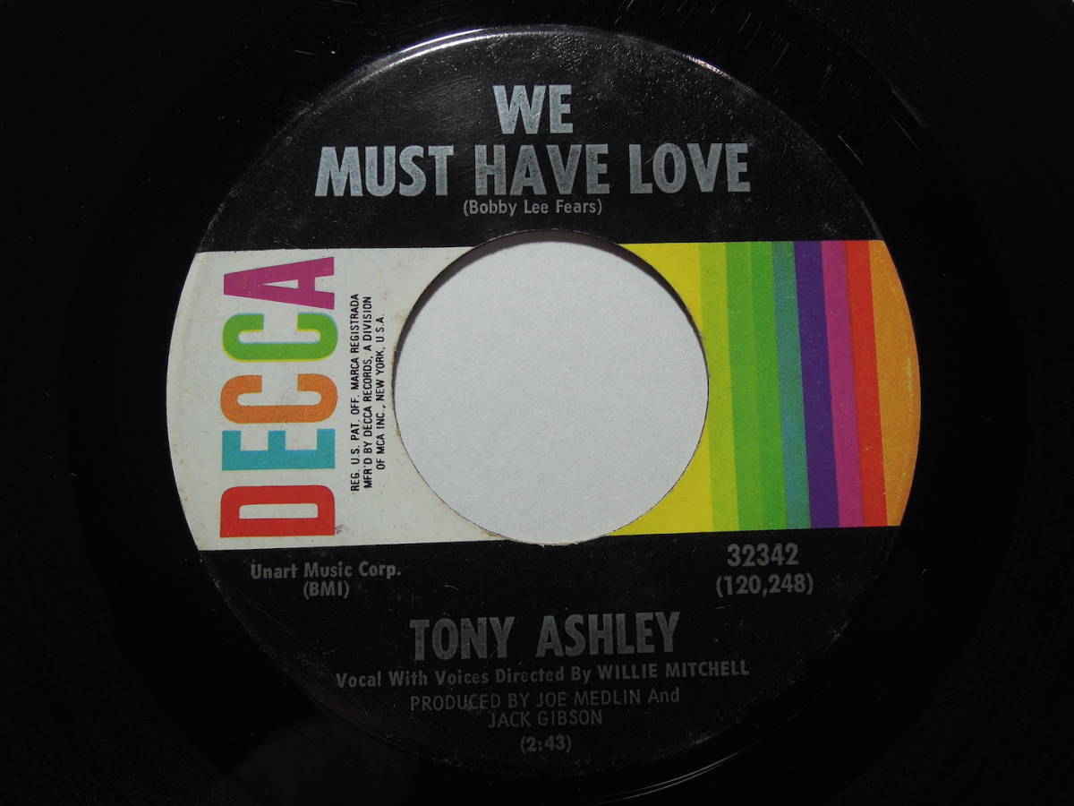 Tony Ashley・We Must Have Love / I Can’t Put Down US 7”の画像2