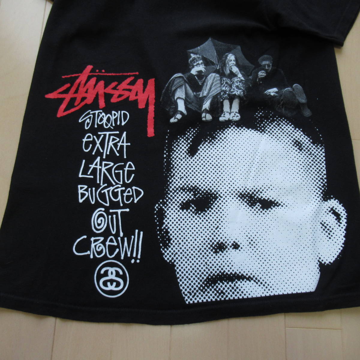 ★即決送込★M STUSSY T-shirt Tee 半袖 ステューシー s l xl Tシャツ old oldstussy オールド 黒 black サイドプリント_画像1