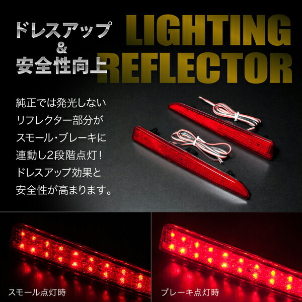 LA400K LA400A コペン GRスポーツ [R1.10-] 専用設計 LEDリフレクター 合計48発 スモール ブレーキ連動 品番LY006_画像2