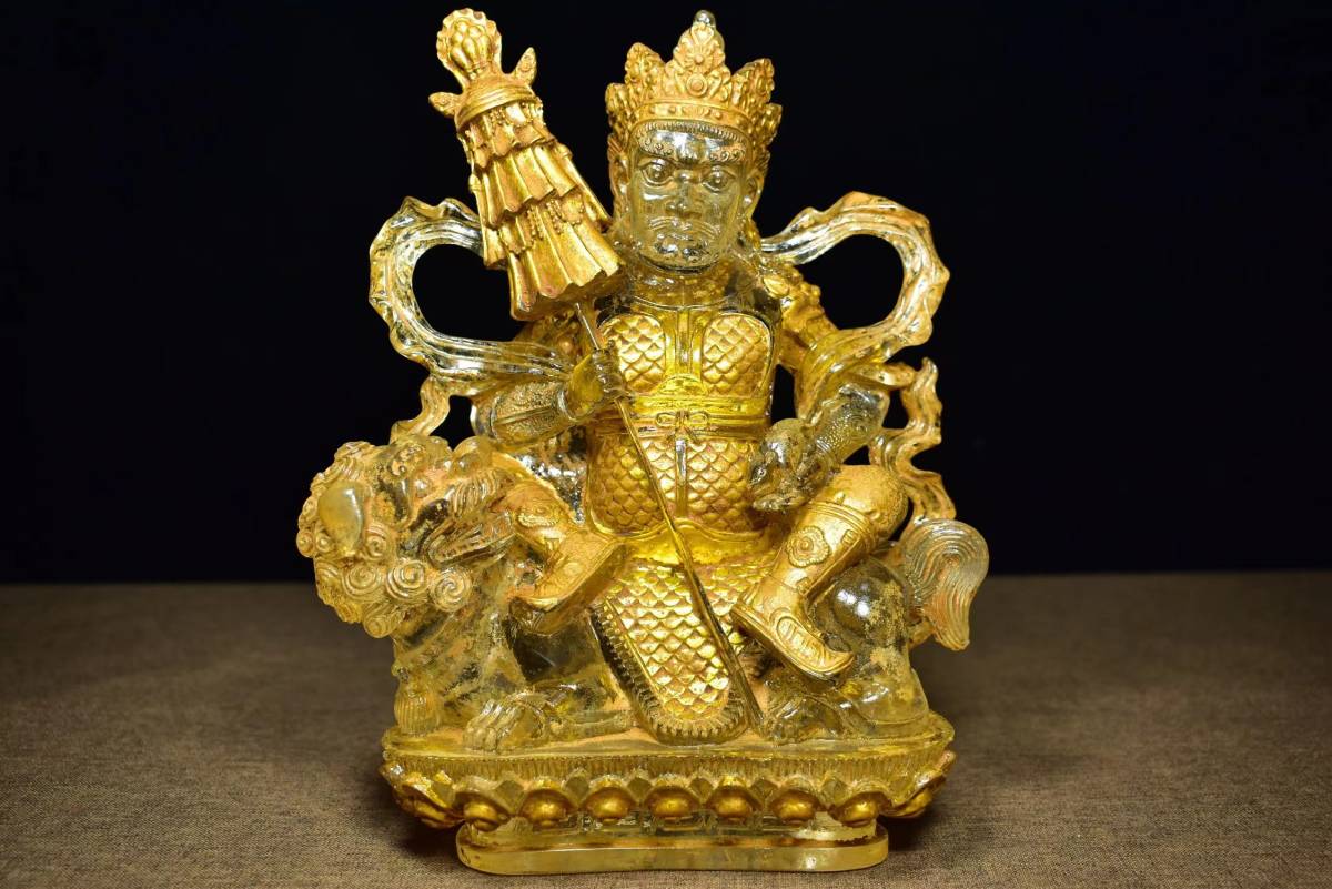 館蔵 瑠璃彫 財宝天王像 仏教古美術 古美味 極細工