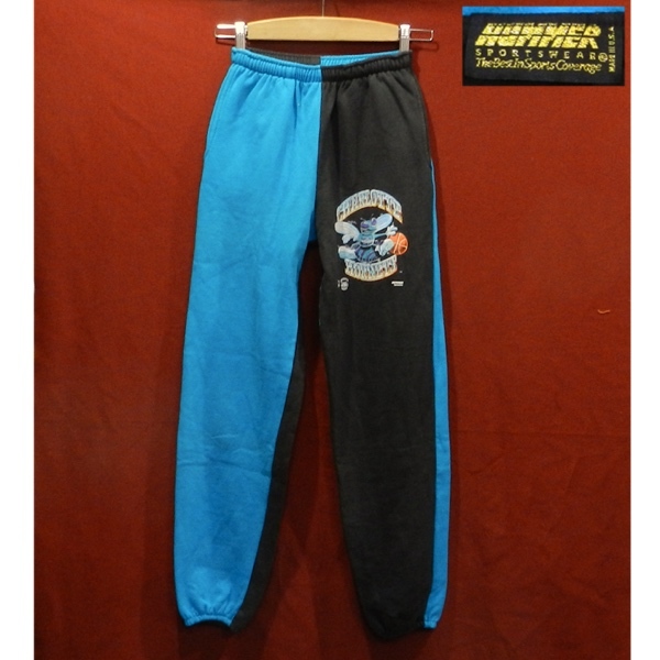 HUMMER SPORTS WEAR シャーロット ホーネッツ NBA 90's USA製 マルチ クレイジーカラー スウェット スエット パンツ 緑青 / 黒 S