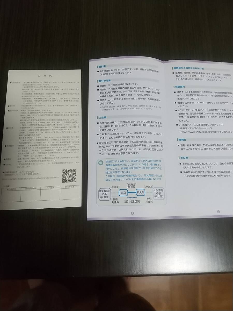 【最新】JR東海 東海旅客鉄道株式会社 株主優待割引券 1枚【有効期限：2023年6月30日まで】_画像3