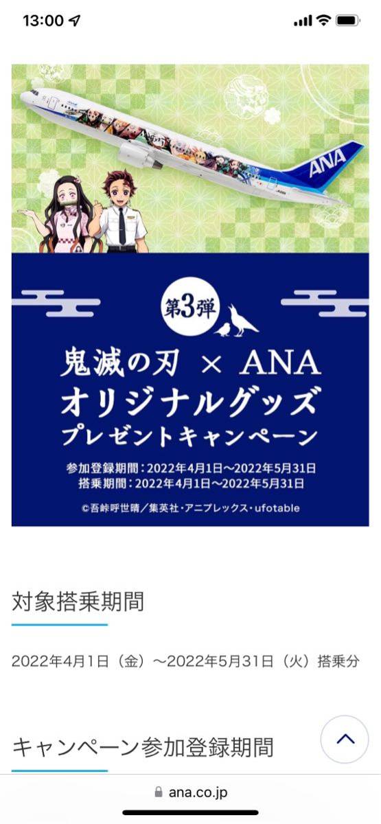 非売品】鬼滅の刃 × ANA オリジナルグッズ当選品 じぇっと -壱