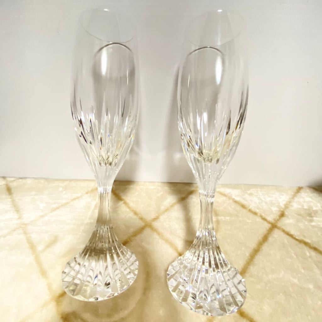 バカラ シャンパングラス マッセナ Baccarat ワイングラス ペア 超美品