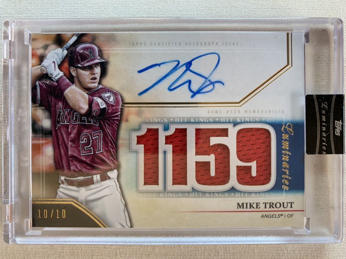 2020 TOPPS LUMINARIES Hit Kings Autograph Relics #HKAR-MT MIKE TROUT #10/10 ブルーパラレル　ラストナンバー_画像1