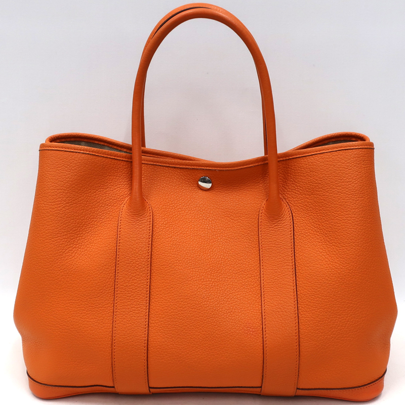 美品】HERMES／エルメス ガーデンパーティＰＭ ネゴンダ オレンジ □M