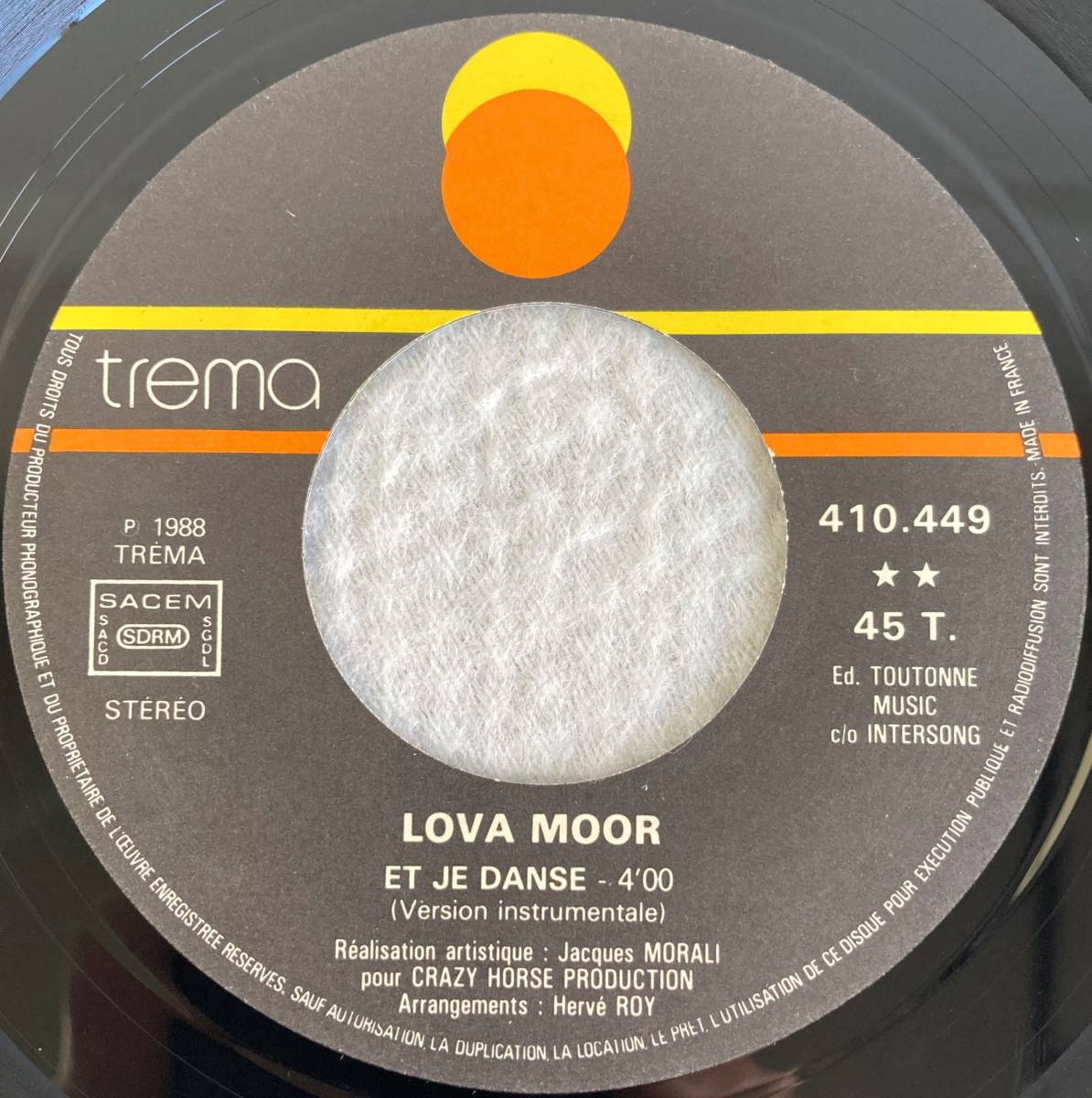 ロヴァ・モール (Lova Moor) Et je danse / Et je danse (Instrumental) 仏盤EP Trema 410449_画像6