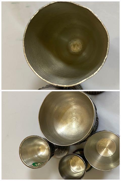 昭和レトロ USED grenningloh SKS-ZINN グラス 錫製 アンティーク