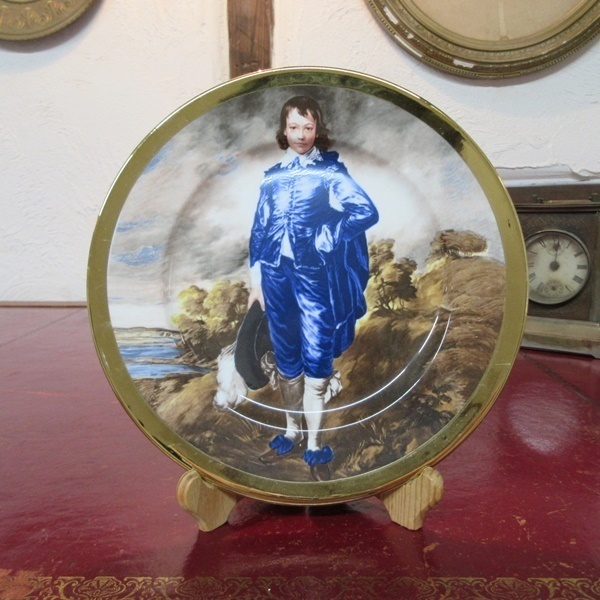 イギリス製 インテリア雑貨 キッチン雑貨 お皿 絵皿 プレート ゴールドリム 男性の肖像画 英国製 plate 1358sb_画像2