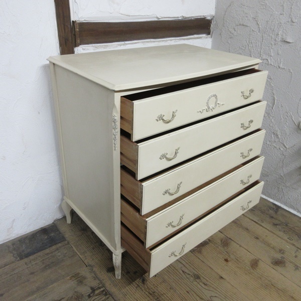 イギリス アンティーク 家具 チェスト タンス ドロアーズ 5段引き出し 収納 飾り棚 ペイント 木製 英国 CHEST 6705c_画像6