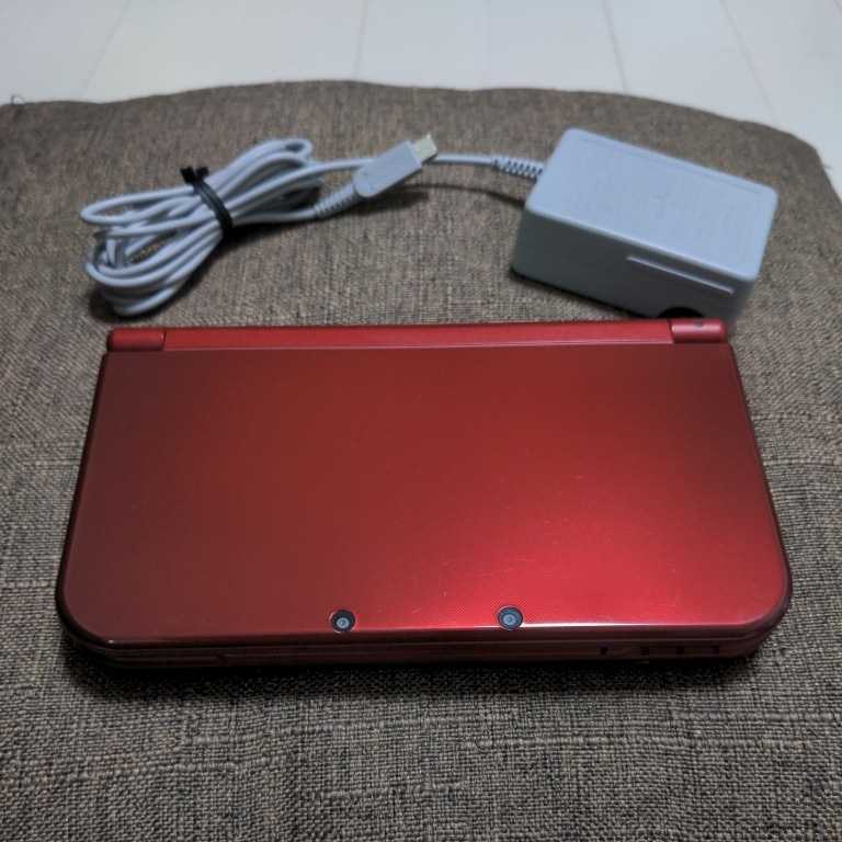 【美品】Newニンテンドー3DS LL メタリックレッド ACアダプタセット 