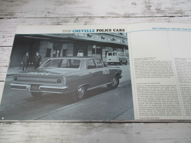 【希少】 CHEVROLET シボレー POLICE パトカー 1965 販売 カタログ パンフレット レトロ ビンテージ 旧車 外車 当時物 _画像4