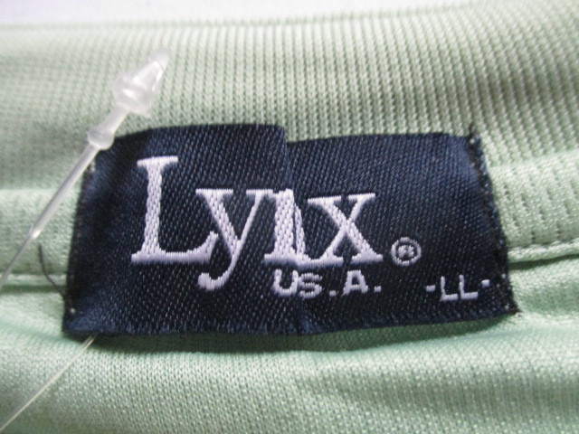 Lynx U.S.A/リンクス/半袖Tシャツ/タグ付き/吸汗速乾/ゴルフ/ウェア/スポーツ/ヘンリーネック/ミントグリーン/LLサイズ(7/19R4)_画像3