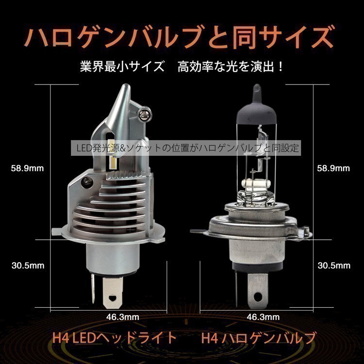 グラストラッカービッグボーイBA-NJ47A 純正ハロゲンランプLinksAutoLA-FIワンタッチで取付バイク用LEDヘッドライトH4H/L1灯_画像4