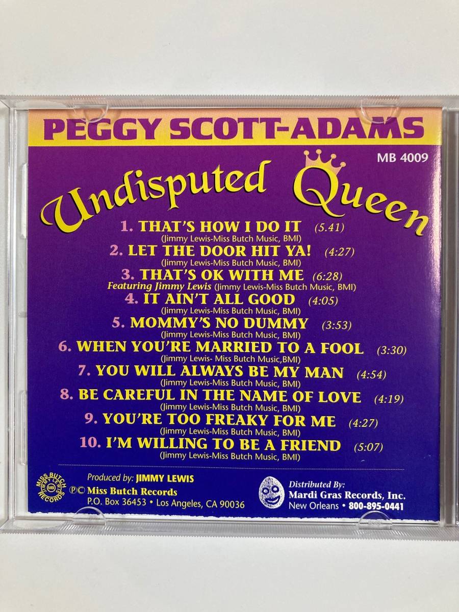 【リズム＆ブルース/ブルース】ペギー・スコット・アダムス（PEGGY SCOTT-ADAMS）「UNDISPUTED QUEEN」（レア)中古CD、USオリジ初盤、RB-17_画像4