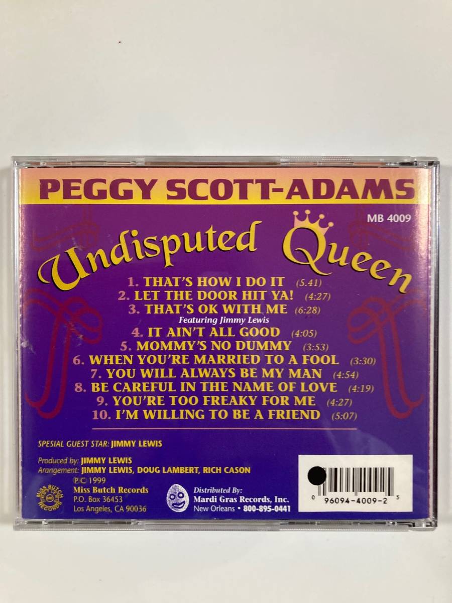 【リズム＆ブルース/ブルース】ペギー・スコット・アダムス（PEGGY SCOTT-ADAMS）「UNDISPUTED QUEEN」（レア)中古CD、USオリジ初盤、RB-17_画像2