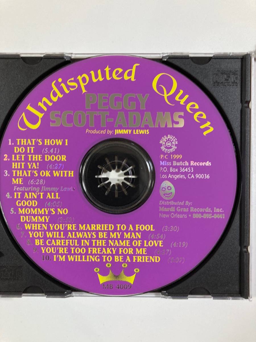 【リズム＆ブルース/ブルース】ペギー・スコット・アダムス（PEGGY SCOTT-ADAMS）「UNDISPUTED QUEEN」（レア)中古CD、USオリジ初盤、RB-17_画像5