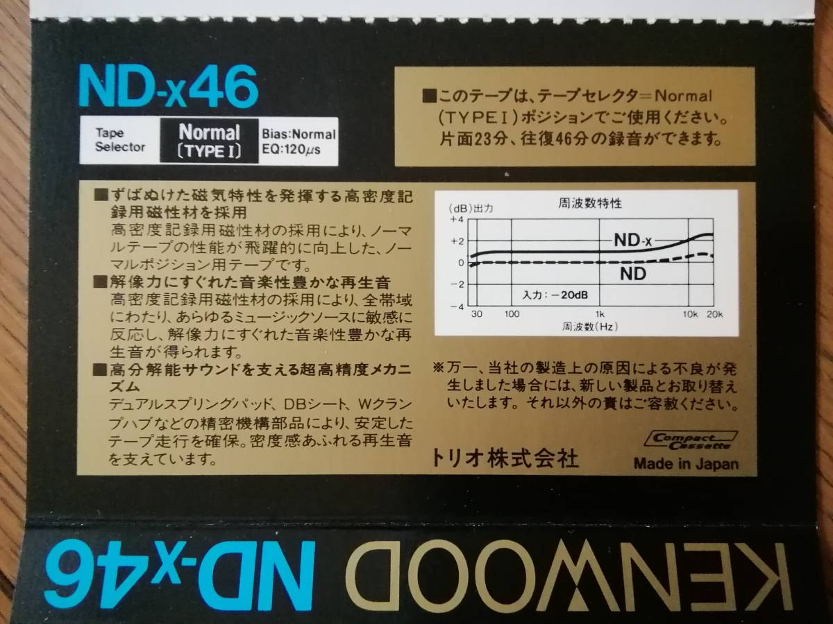 【KENWOOD ケンウッド】トリオ株式会社 NDx 46 中古 カセットテープ NORMAL BIAS 120μs EQ 昭和60年物_画像8