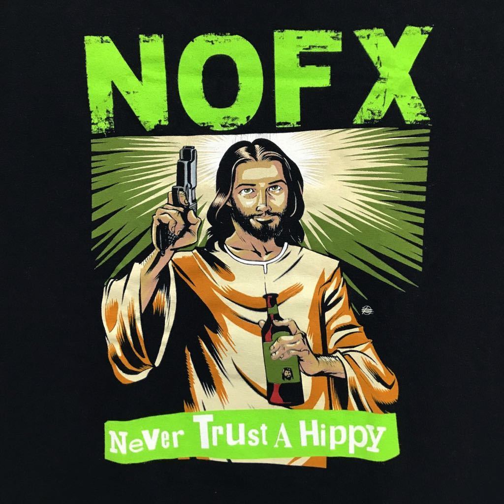 [即決古着]NOFX/ノーエフエックス/Never Trust A Hippy Tシャツ/バンドT/ブラック/GILDAN(ギルダン)製/Sサイズの画像3