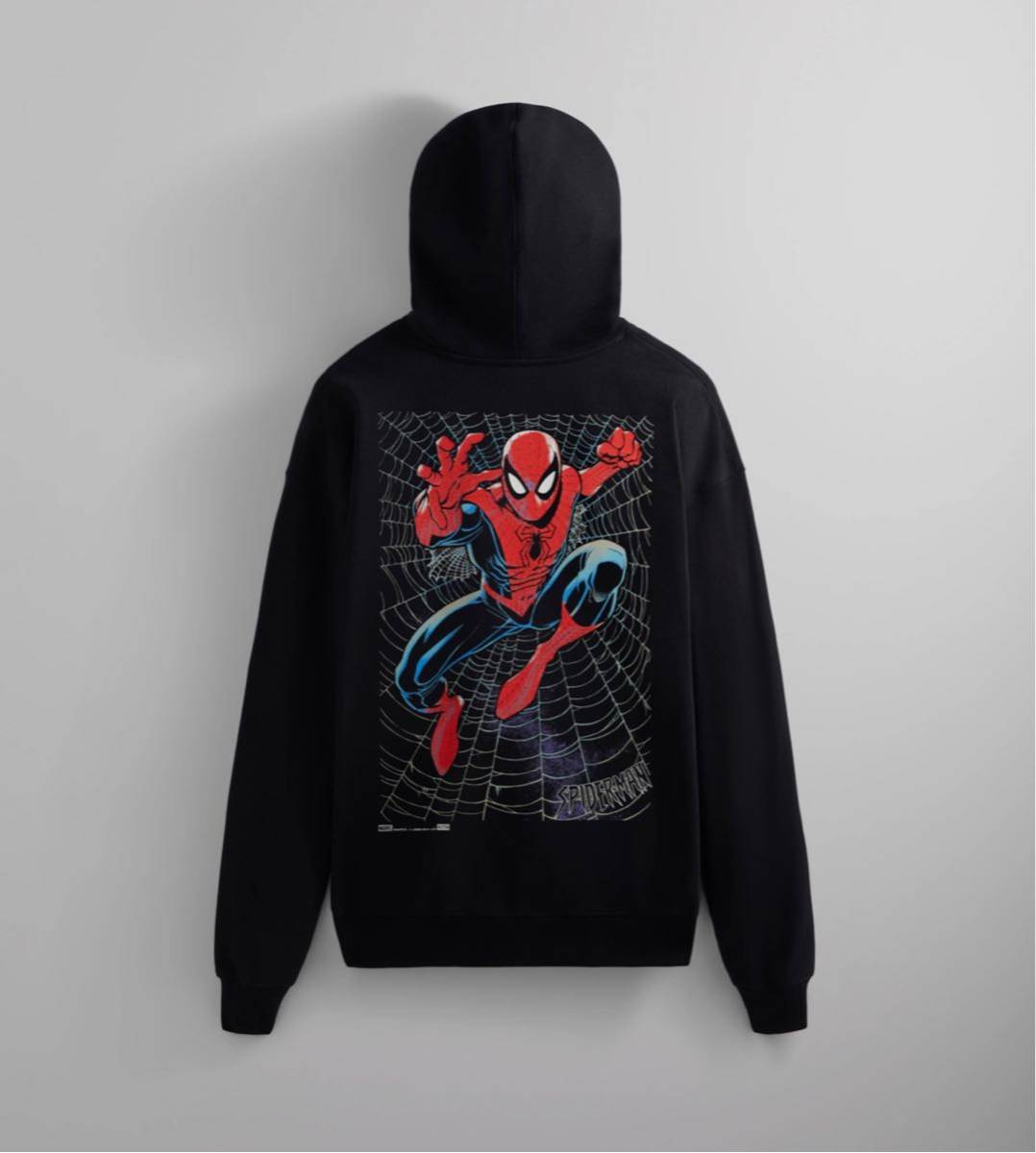 Kith Marvel Spider-Man Hoodie Black Sサイズ Box Logo キス マーベル スパイダーマン フーディ パーカー  ブラック ボックスロゴ SMALL